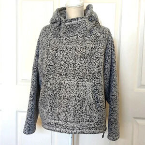 Pink Victoria's Secret Black & White Sherpa Fleece Hoodie Sweater
